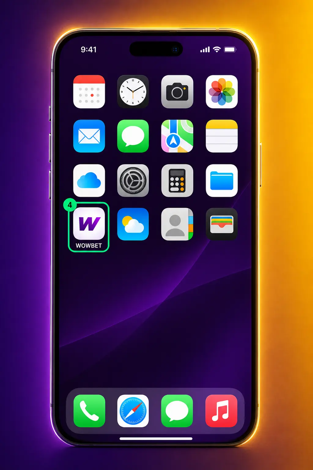 Aviator ойнун Wowbet аркылуу iOS түзмөгүнүн башкы экранына кошуу кадамдарын көрсөткөн скриншот